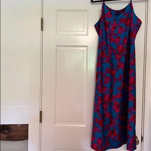 Silky Floral Midi Slip Dress